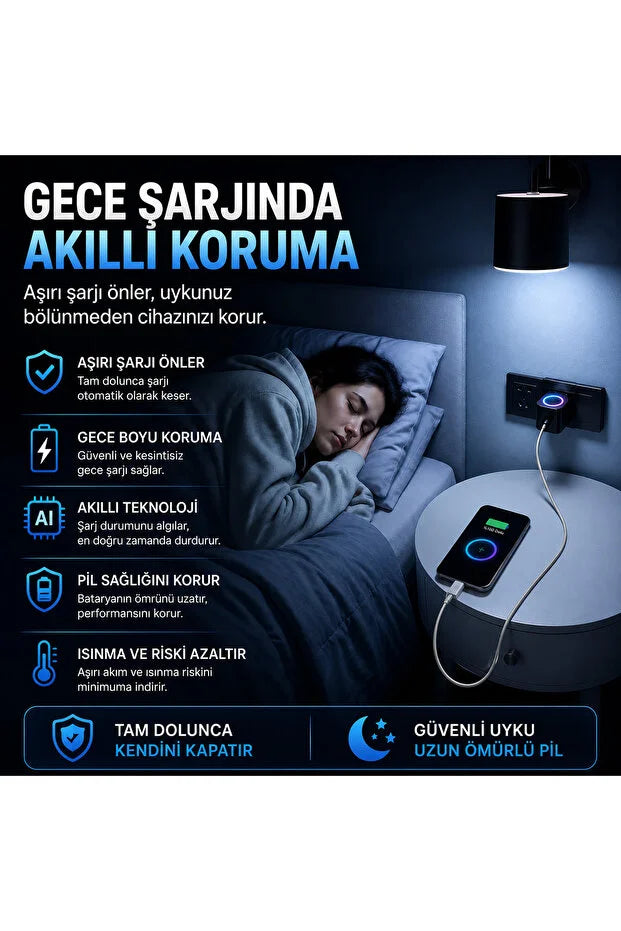 Akıllı Şarj Kesici Type-C Adaptör