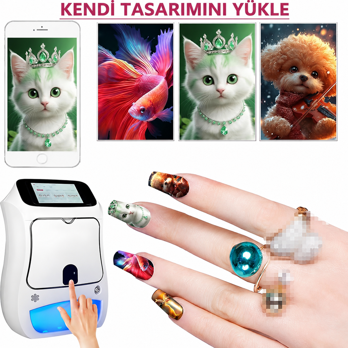 Özel Fotoğraf Baskılı Tırnak Yazıcı Makinesi