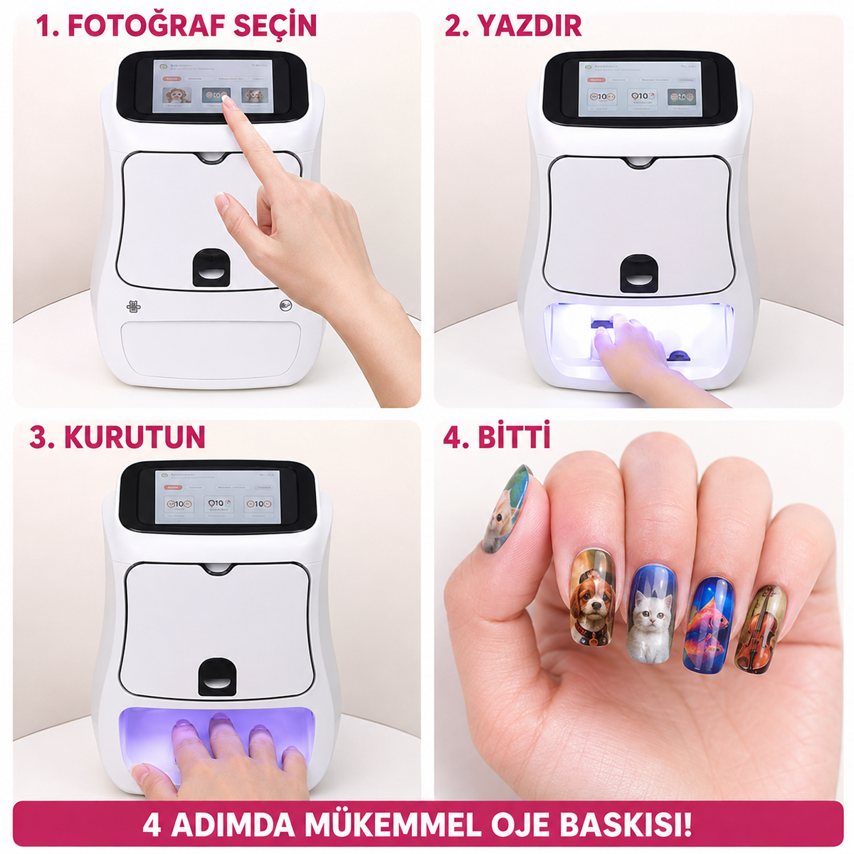 Özel Fotoğraf Baskılı Tırnak Yazıcı Makinesi