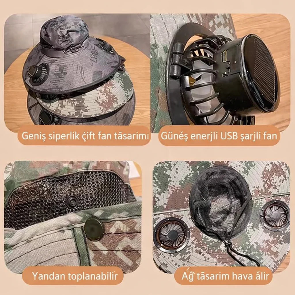 Çift Fanlı ve Güneş Enerjili, Güneş Şapkası