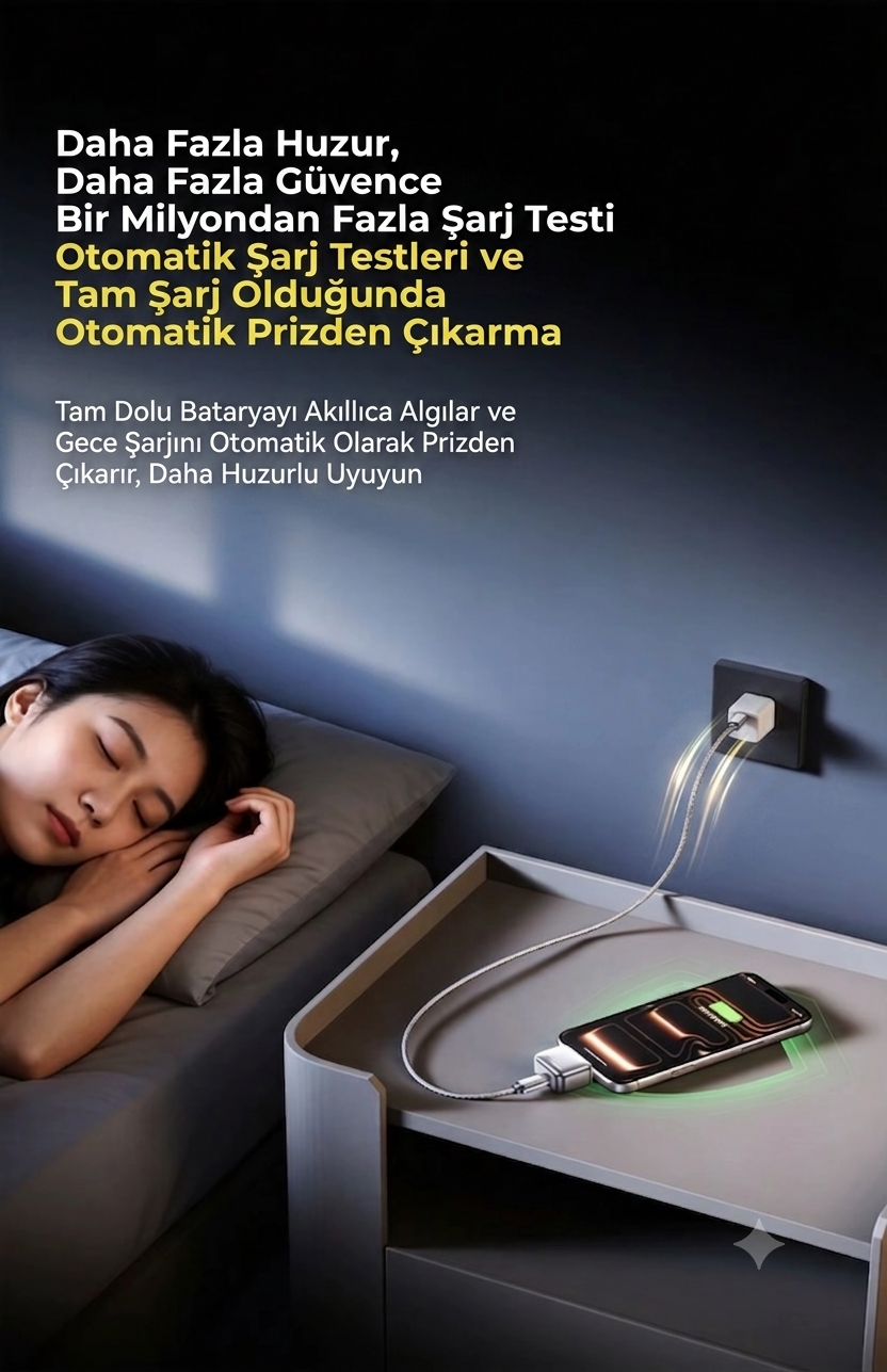 Akıllı Şarj Kesici Type-C Adaptör