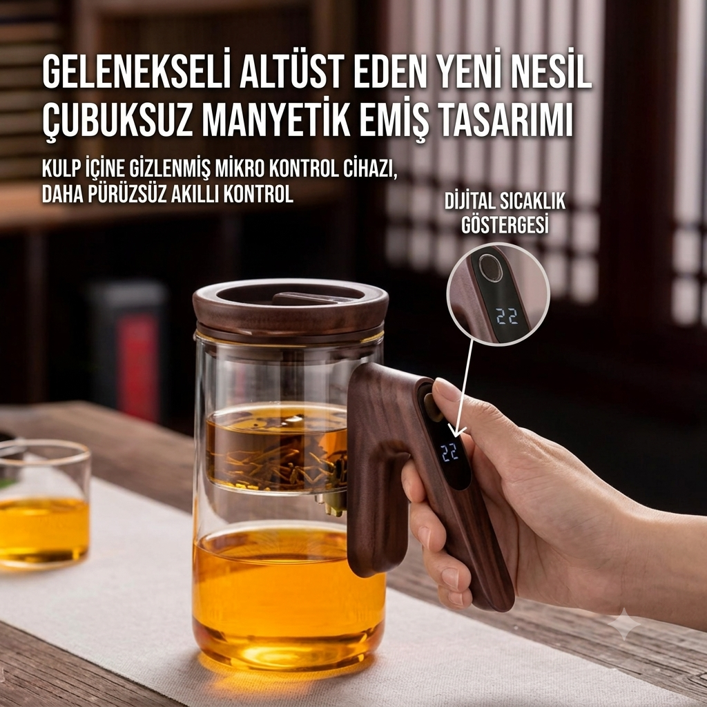 Akıllı Otomatik Cam Çay Demleyici