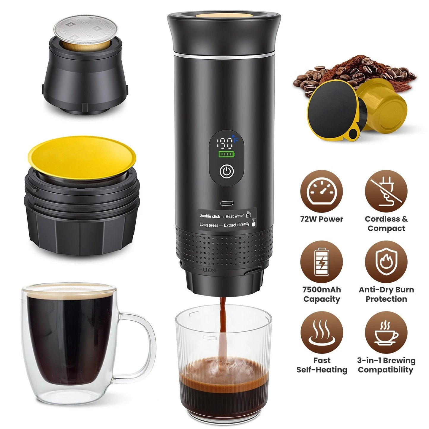 Kablosuz Taşınabilir Espresso Makinesi